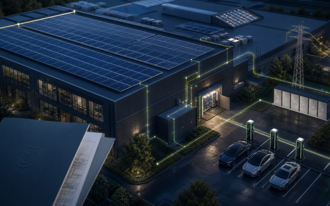Gewerbliche Liegenschaft mit Photovoltaik, Netzanschluss und Ladeinfrastruktur