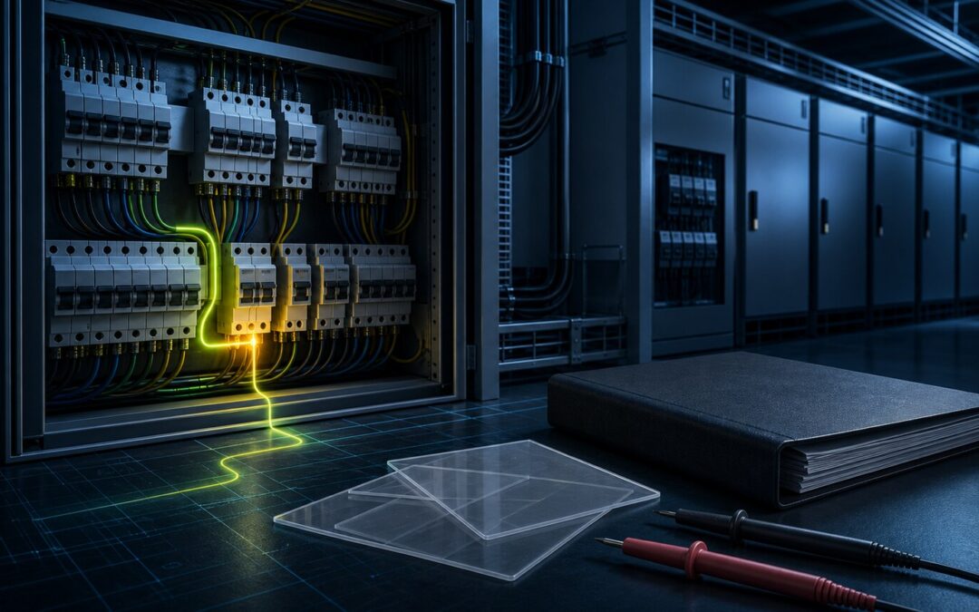 Elektrotechnische Anlage mit Diagnosepfad und Gutachtendokumentation