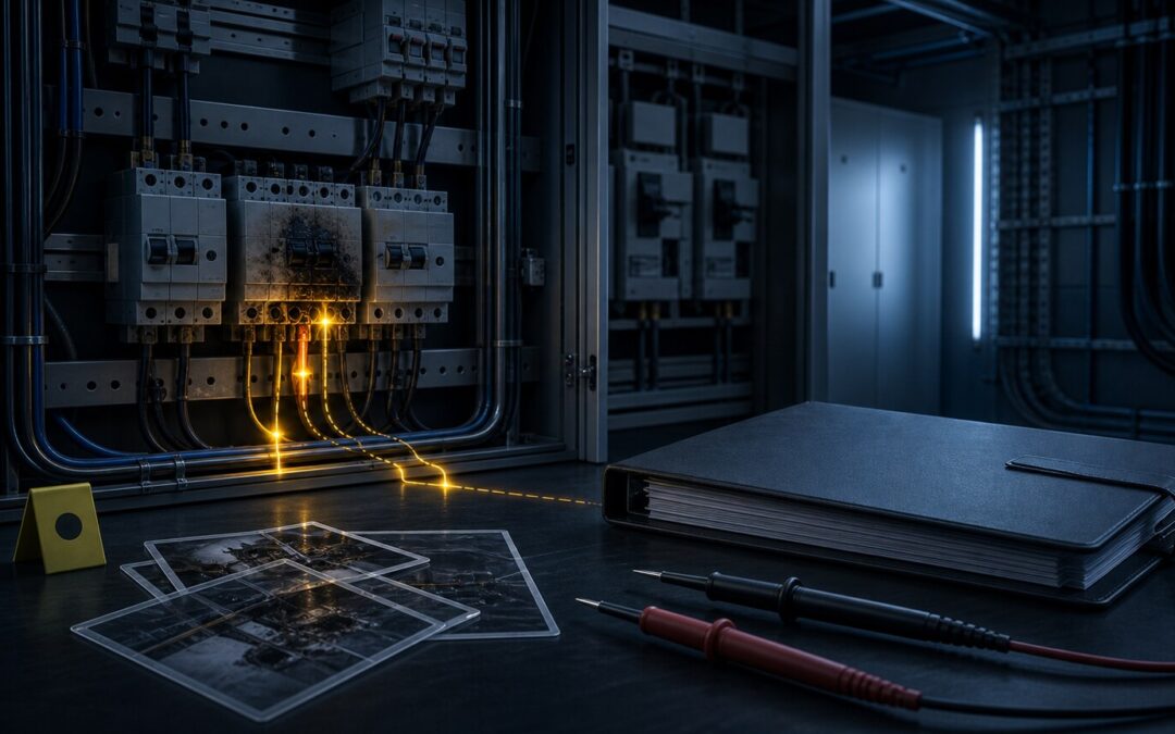 Elektroschaden an einer Verteilung mit Spurensicherung und Versicherungsdokumentation