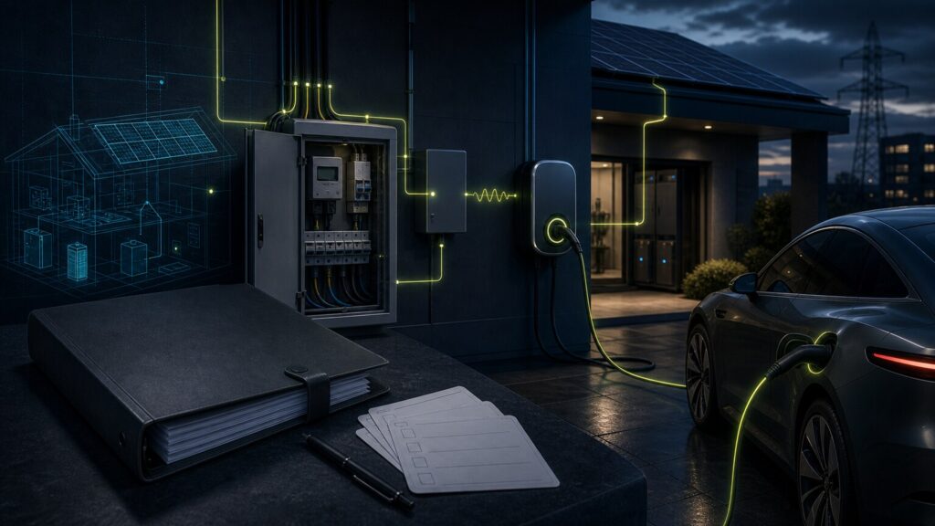 Elektromobilität mit Wallbox, Steuerbarkeit, Netzanschluss und technischer Dokumentation