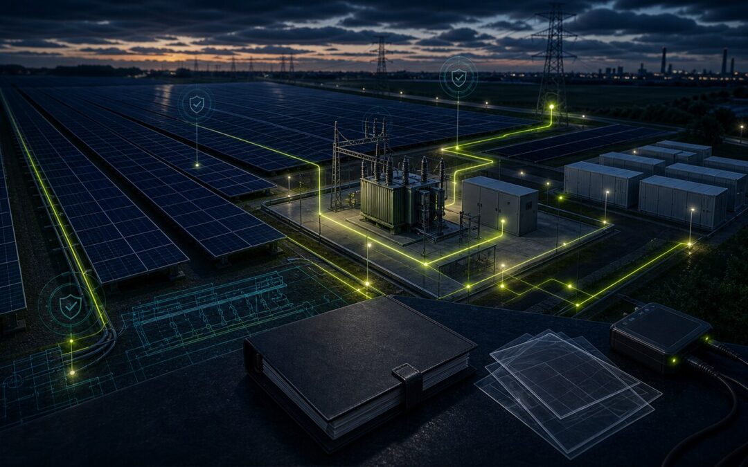 PV-Großanlage mit Solarpark, Netzanschluss, Schutztechnik und Projektdokumentation