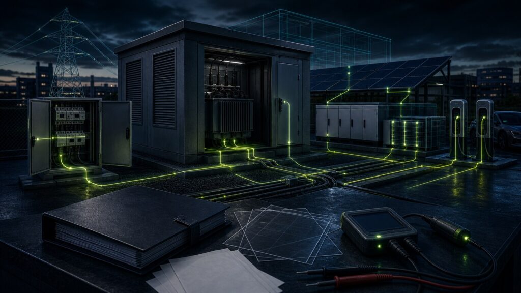 Verteilstation mit Netzanschlussplanung, Schnittstellen und technischer Prüfung