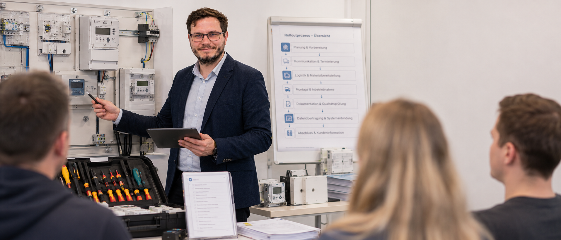 Praxisschulung an elektrischen Mess- und Zählerschränken mit Dr.-Ing. Christopher Wilmes